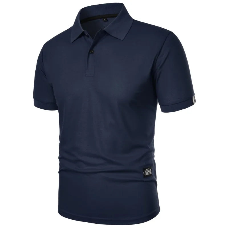 New Solid Color Polo Shirt Men's Short Sleeve Button Tshirts Lapel Lightweight  Streetwear Sport Casual Tops - Live Store 4U