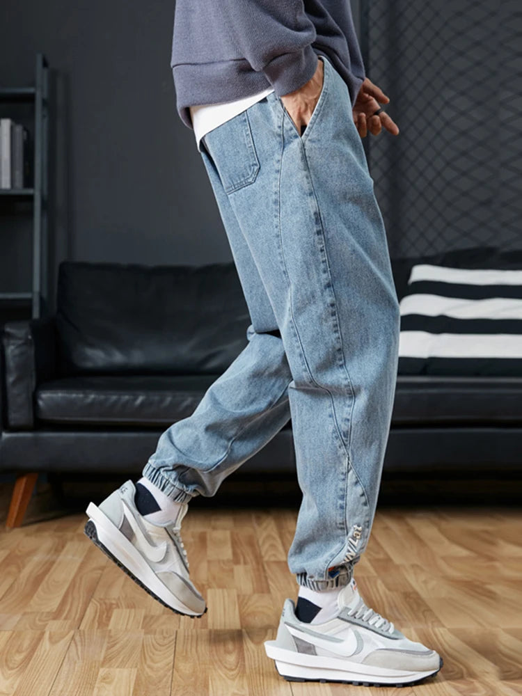 Big Size Men's Jogger Jeans 6XL 7XL 8XL Streetwear Black Blue Casual Denim Cargo Pants Stretch Cotton Taper Jeans Baggy Trousers - Live Store 4U
