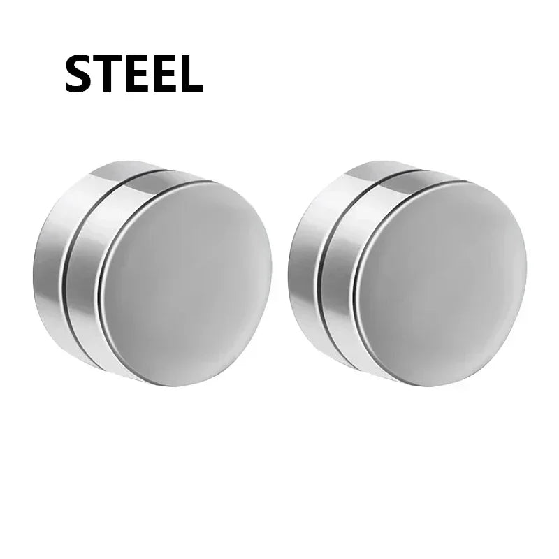 1/3Pairs 6MM Crystal Magnetic No-Pierce Stainless Steel Stud Earrings for Men Punk Zircon Magnet Earrings Non Piercing Jewelry - Live Store 4U