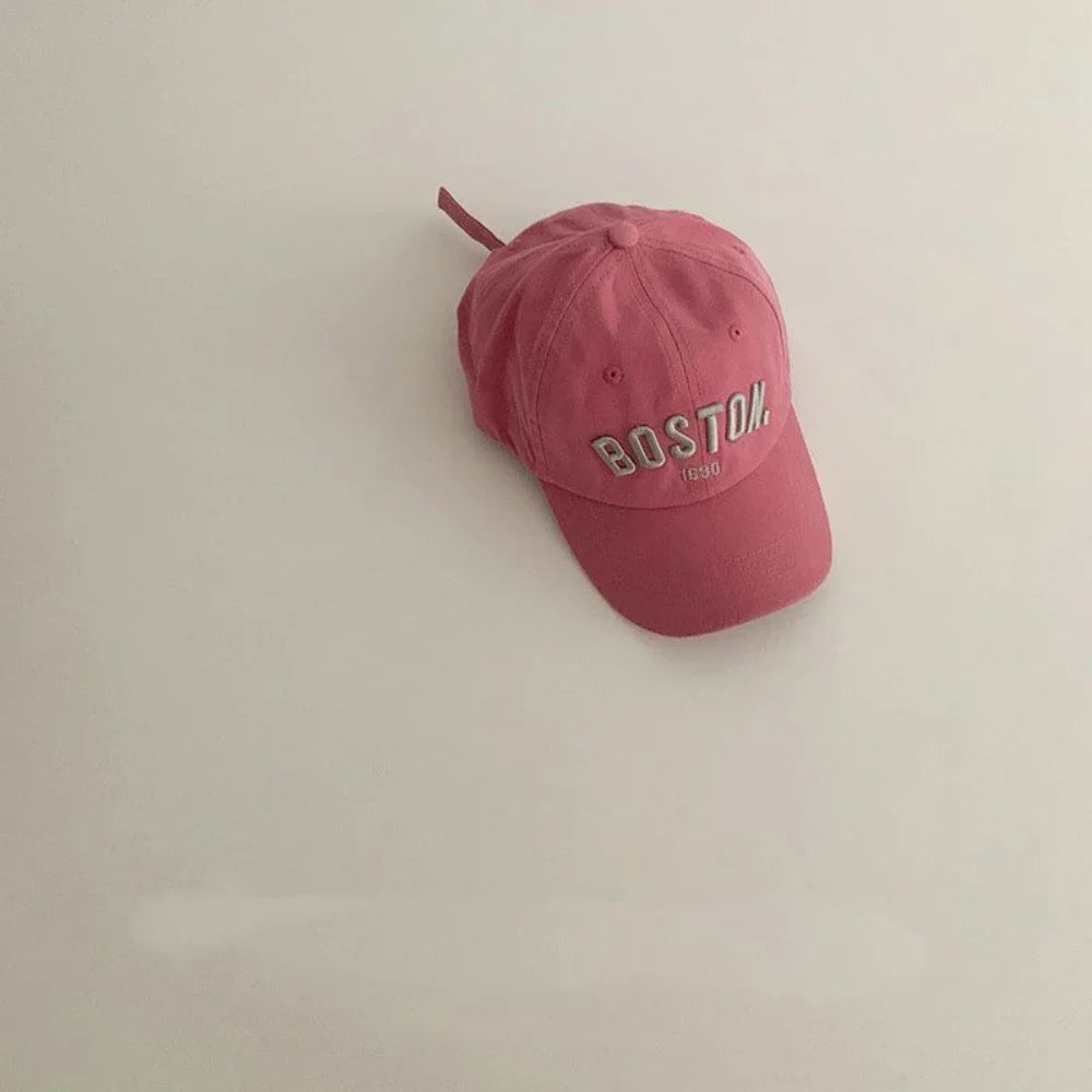 Children's Hats Boys And Girls Four Seasons Korean Version Of The Embroidered Letters Duck Tongue Cap Fashion Baby Baseball Cap