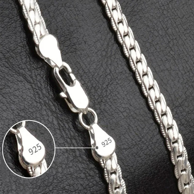 20-60cm 925 Sterling Silver Luxury Brand Design Noble Necklace Chain For Woman Men Fashion Wedding Engagement Jewelry Gifts - Live Store 4U