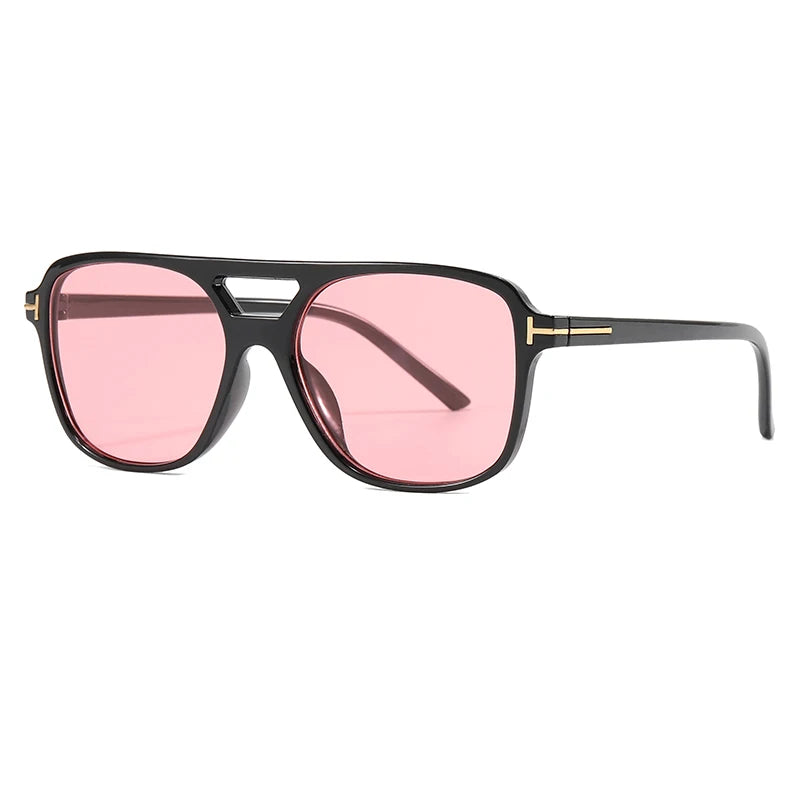 New Fashion Pilot Sunglasses Women Double Bridge Oversized Sun Glasses Oval Goggles Classic Candy Color Design Eyewear UV400