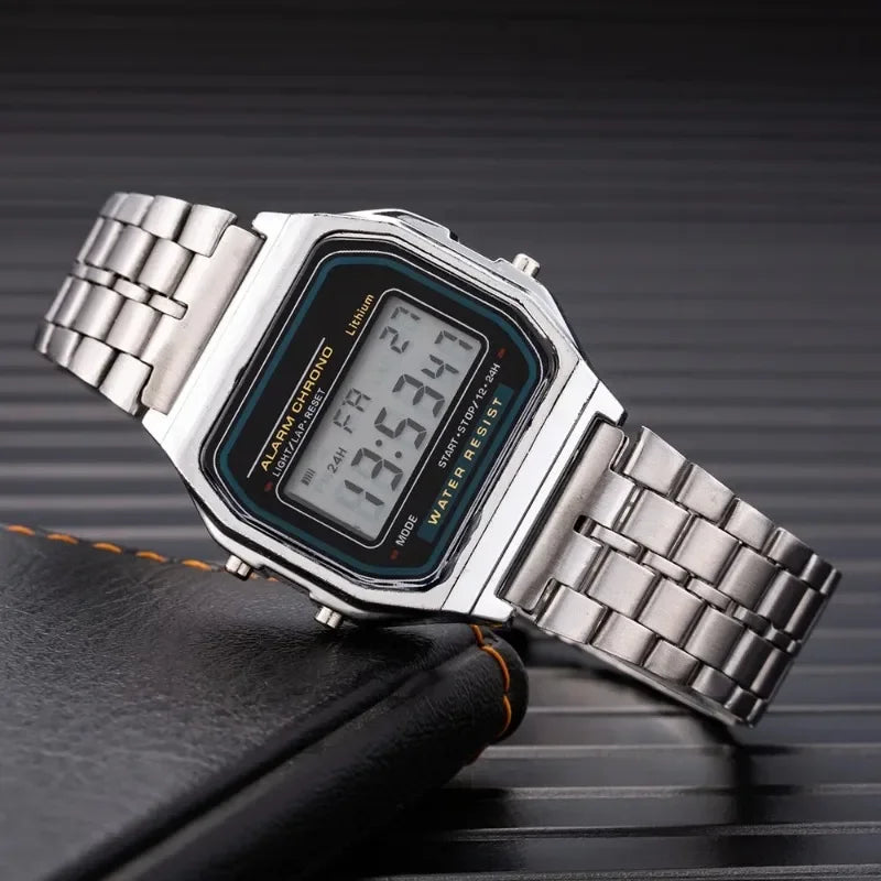 Sport Watch Man Digital Led Fashion Luxury Stainless Steel Square Wristwatch Electronic Womens Watches Male Clock Reloj Hombre