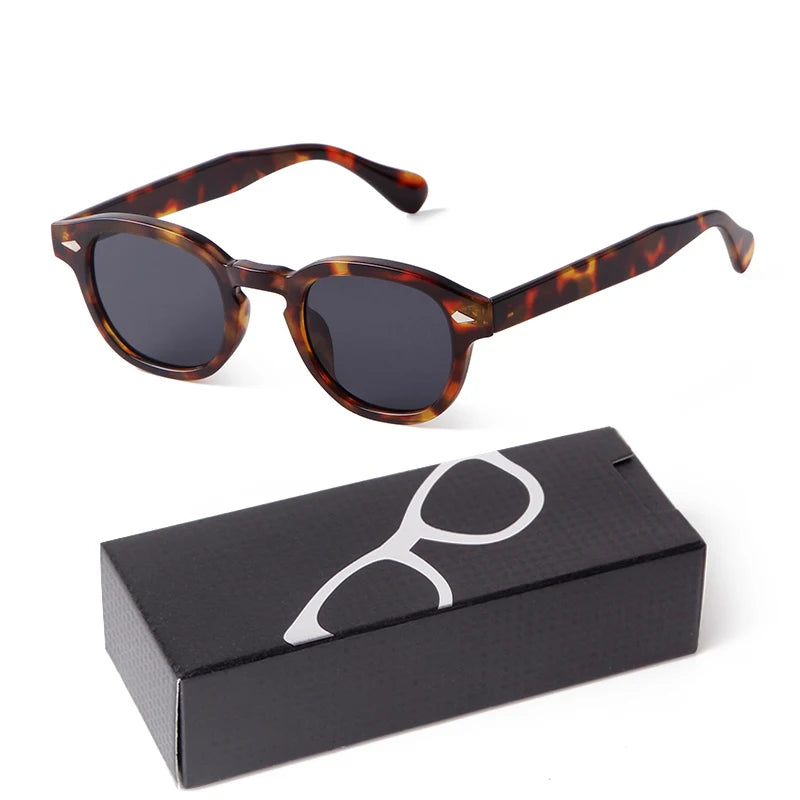 Fashion Gradient Blue Small Round Sunglasses for Women Men Brand Designer Vintage Tortoise Square Sun Glasses Lunettes De Soleil