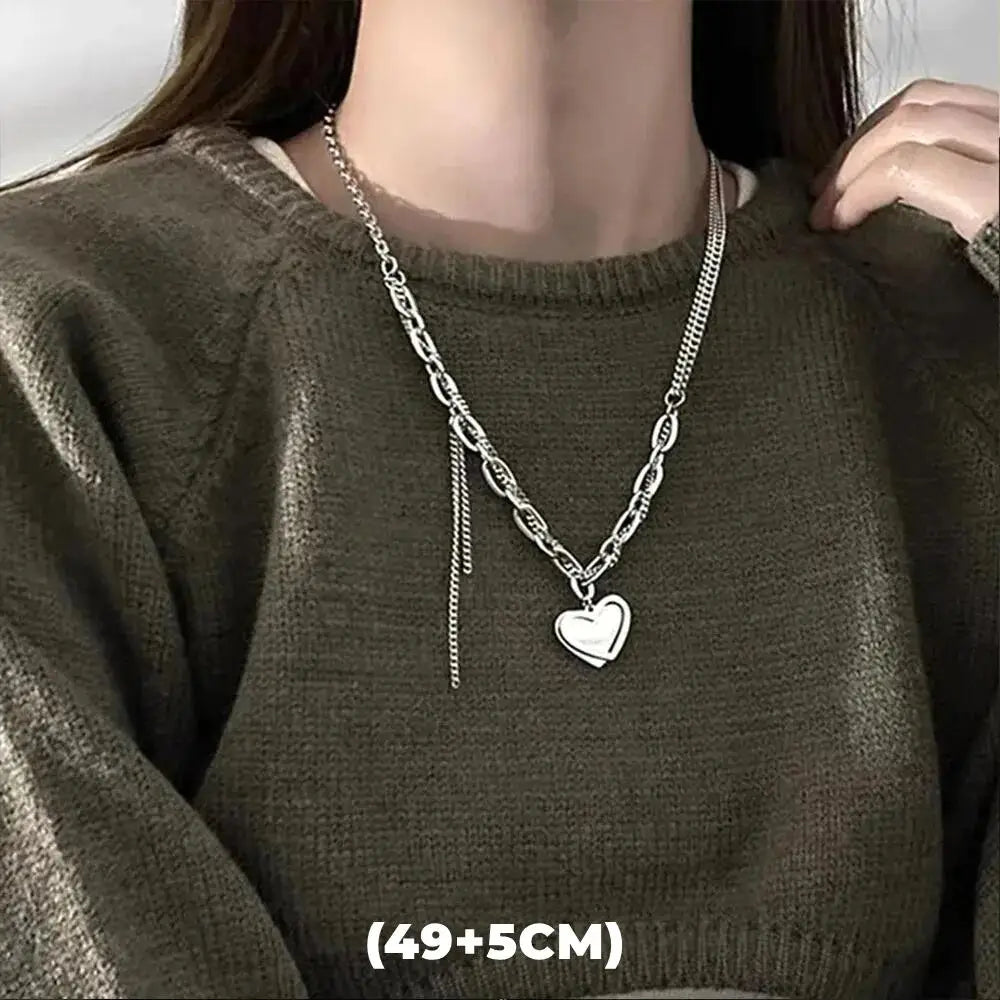 Hip Hop Zircon Star Double Layer Necklace For Men Women Trend Charm Titanium Steel Pendant Chain Unisex Jewelry Wholesale - Live Store 4U
