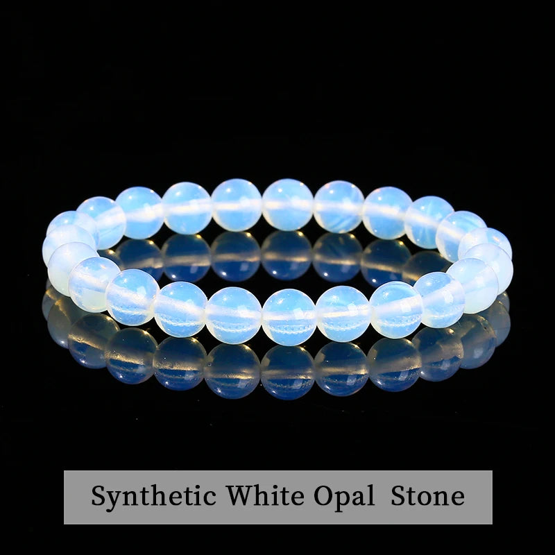 JD 6 8 10mm Natural Stone Beaded Bracelet Obsidian Fluorite Quartz Jasper Healing Beads Bangles Women Men Stretch Yoga Jewelry - Live Store 4U