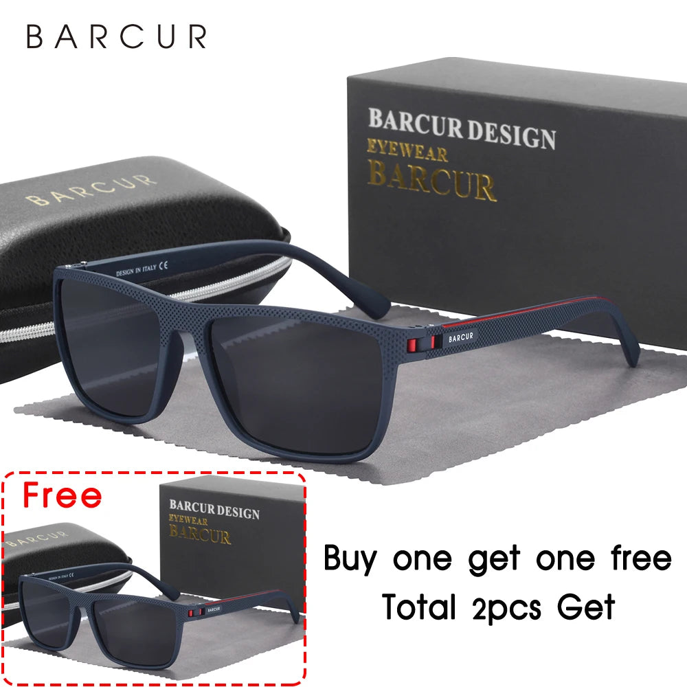 BARCUR Men Polarized Sunclasses TR90 Light Weight Fishing Travel Sun Glasses Women Outdoor Eyewear Accessory Oculos