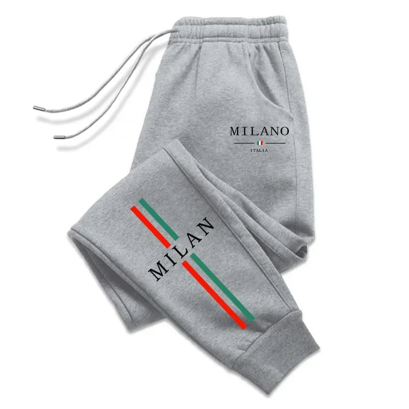 2025 Hot Sale Milan City Printed Jogger Pants High Quality Men's Autumn Winter Casual Sports Sweatpants Outdoor Running Wear - Live Store 4U