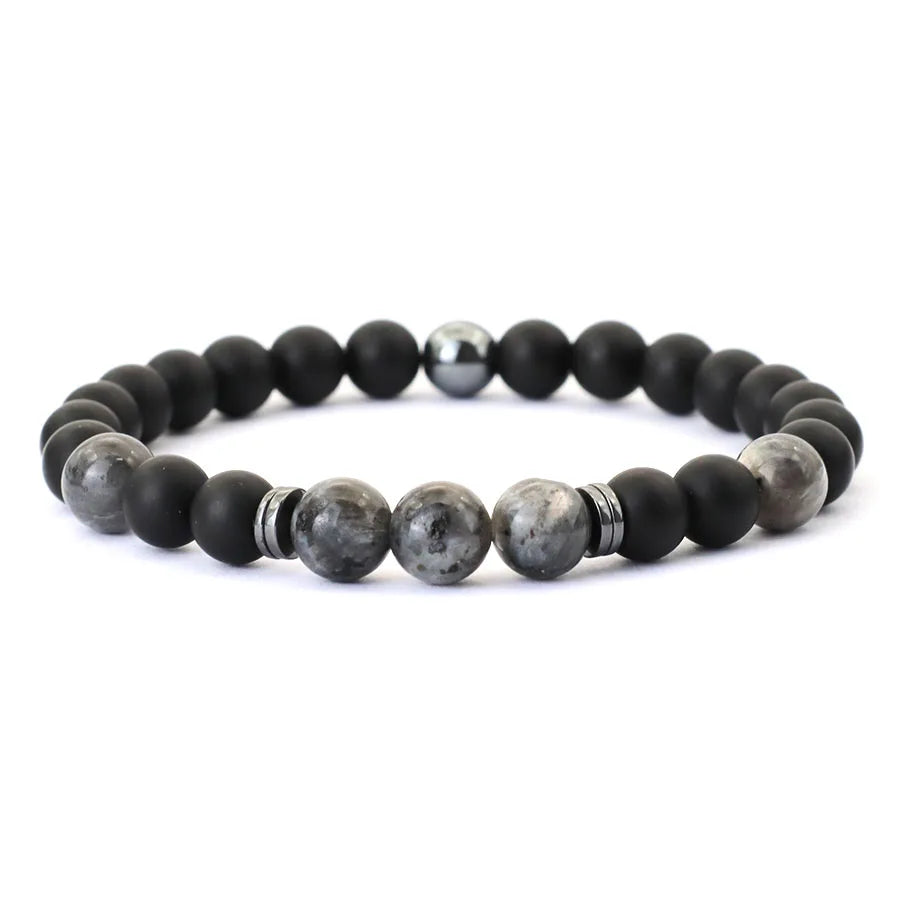 Noter Handmade Mens Bracelet 8mm Onyx Tiger Eyes Stone Beaded Braclet Hematite Healing Braslet Cadeau Homme Leisure Accessories - Live Store 4U