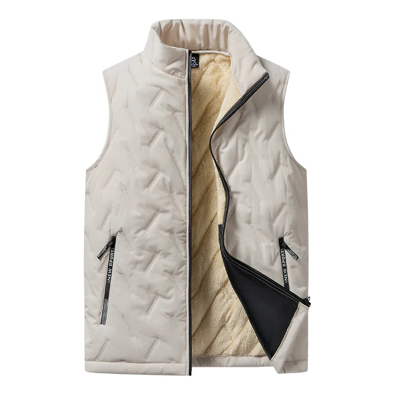 Autumn and winter fashion men's cotton vest jacket casual multifunctional plus size warm standing collar sleeveless men's top - Live Store 4U