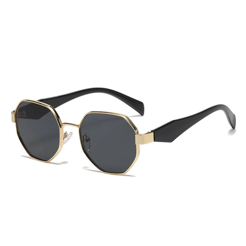 Trendy Polygonal Women's Sunglasses Men Fashion Metal Frame Driving Sun Glasses Female Stylish Outdoor Vacation Shades