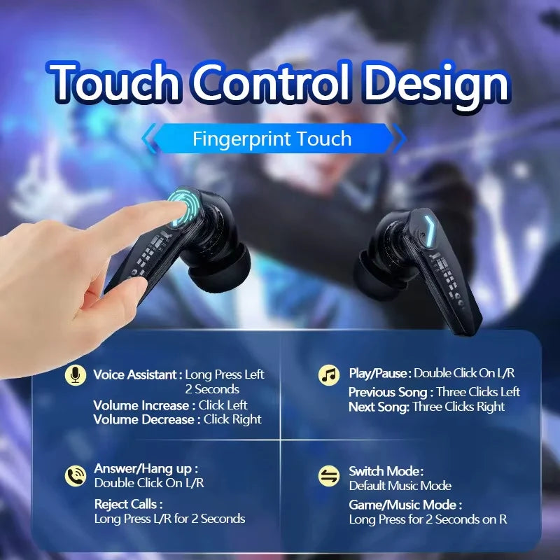 Lenovo GM2 Pro Wireless Headphones Touch Control Game Bluetooth Earphones Noise Reduction HiFi Stereo Music Sport Earbuds Choice