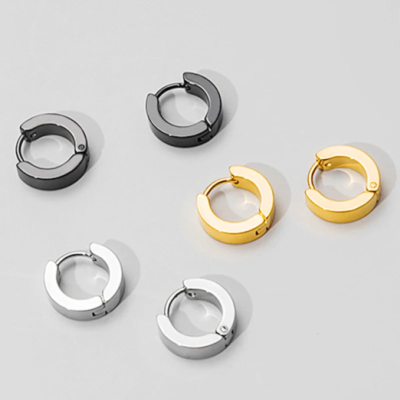 1 Pairs Multi Types Unisex Black Gold Color Stainless Steel Earring For Women Men Punk Gothic Piercing Fake Earrings Jewelry - Live Store 4U