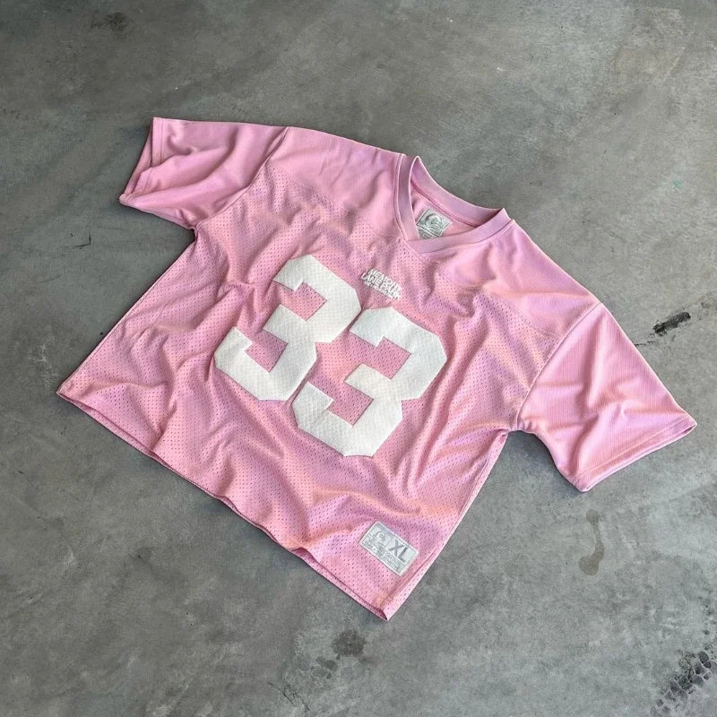 Y2K Retro Jersey Quick Dry Breathable Mesh T Shirt Men Women Street College Sports Wear Oversized Unisex Football Training Wear - Live Store 4U
