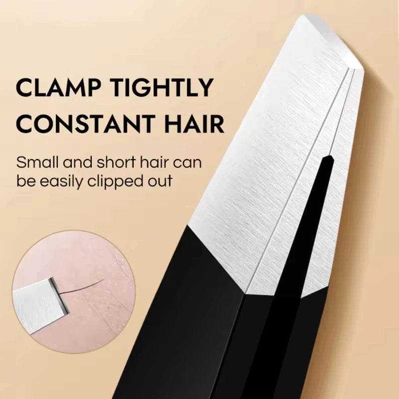 Stainless Steel Eyebrow Tweezers - Precision Hair Removal And Shaping Tool for Women and Men -  Durable And Comfortable Grip