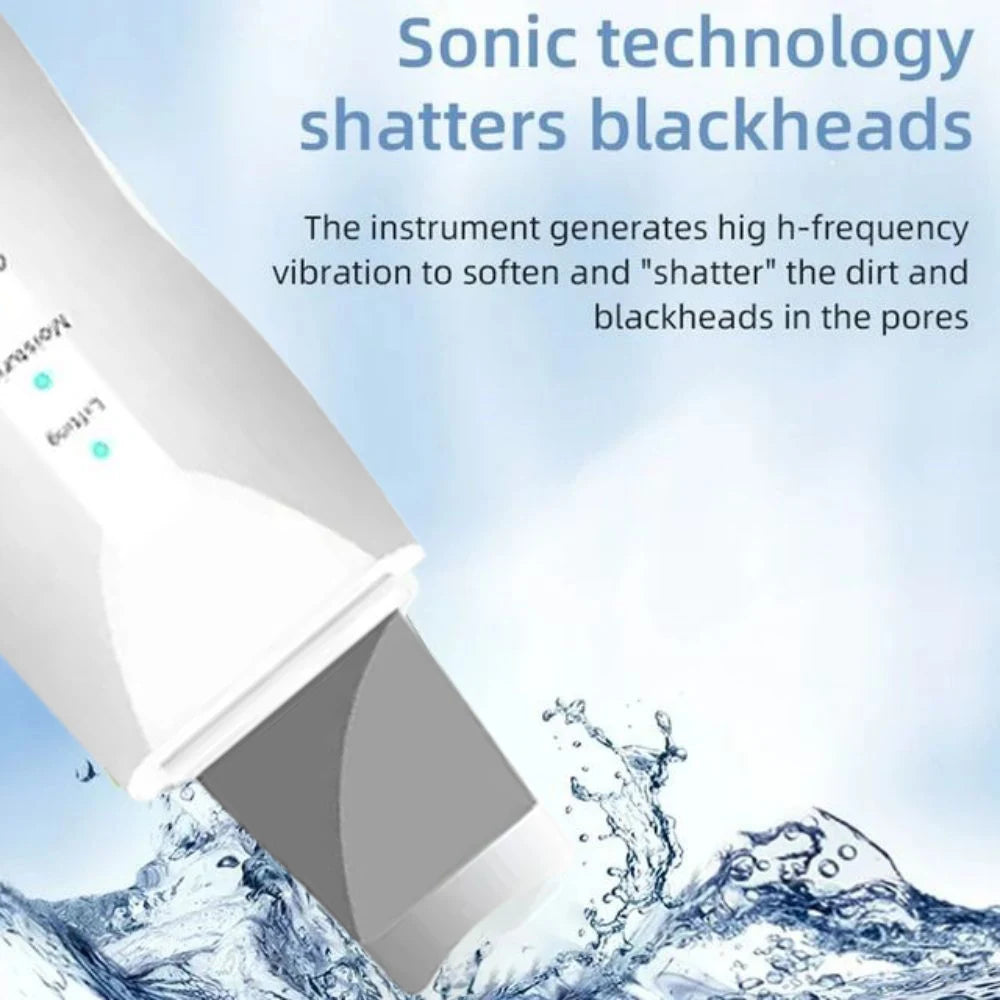 Skin Scraper Pore Vibration Cleaning Facial Deep Cleaning Machine Suitable for Female and Male Beauty Instruments White Gift