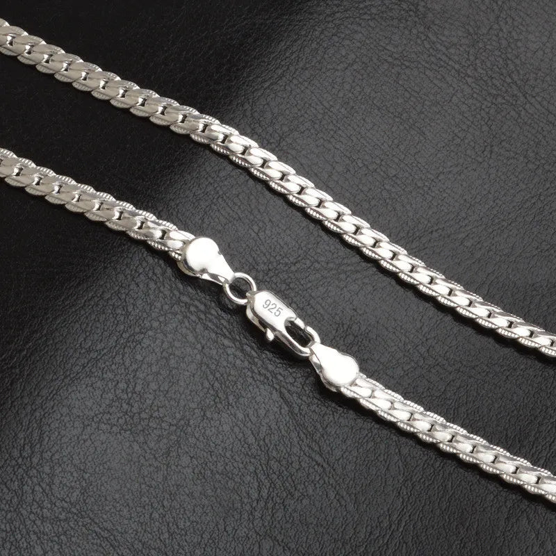 20-60cm 925 Sterling Silver Luxury Brand Design Noble Necklace Chain For Woman Men Fashion Wedding Engagement Jewelry Gifts - Live Store 4U