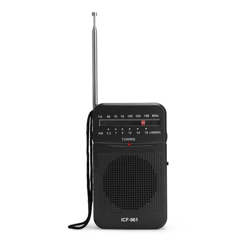 Full-Band AA Battery Small Portable Radio Mini AM FM Pointer Pocket Radio for Indoor Outdoor Camping Emergency Use