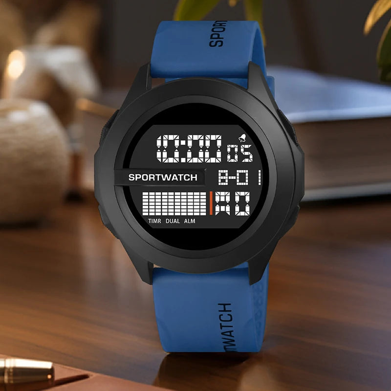 YIKAZE Sport Watch for Men Military Digital Watch Stopwatch Luminous Date Week Waterproof Men's Clock Electronic Wristwatch