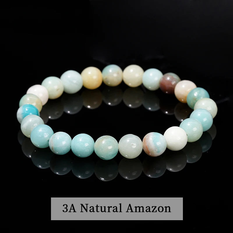 JD 6 8 10mm Natural Stone Beaded Bracelet Obsidian Fluorite Quartz Jasper Healing Beads Bangles Women Men Stretch Yoga Jewelry - Live Store 4U