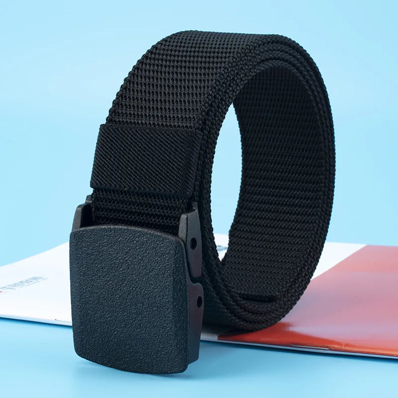 8 Colors Men Female Belts Military Nylon Adjustable Belt Outdoor Travel Tactical Waist Belt with Plastic Buckle for Pants 120cm - Live Store 4U