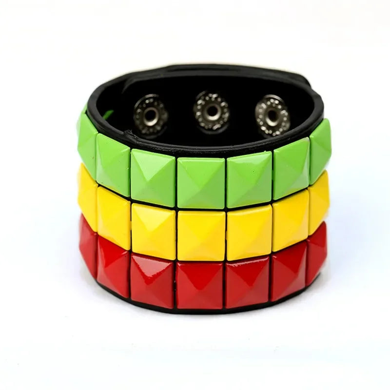 Hip Hop Rock PU Leather Bracelet Men and Women Punk Spikes Rivets Skull Heart Cross Creative Party Bracelet Jewelry Accessories - Live Store 4U