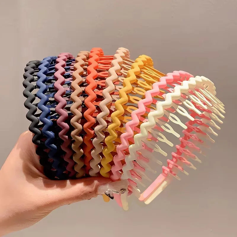 3/9PCS Fashion Non-slip Hair Bands for Women Men Simple Headband Face Wash Hair Band Wave Shape Hairband Hair Accessories