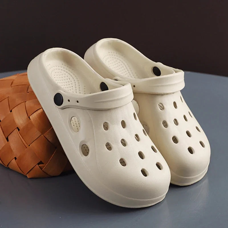 Mens Summer Beach Sandals Unisex Casual Garden Clogs Outdoor Wide Toe CR Sandals for Ladies Non Slip House Shower Slippers