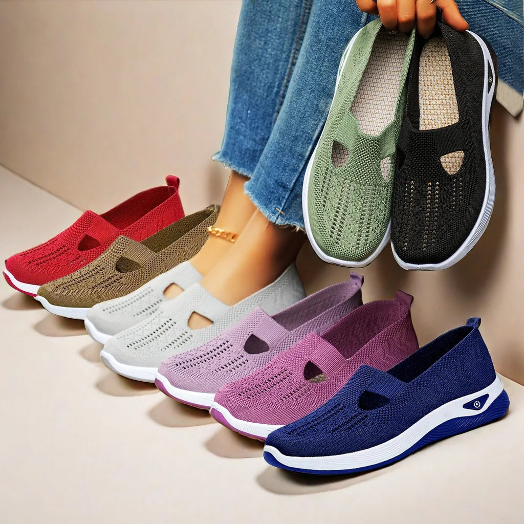 Summer Women's Shoes Breathable Anti-slip Soft Bottom Women's Casual Shoes Middle-aged Walking Shoes