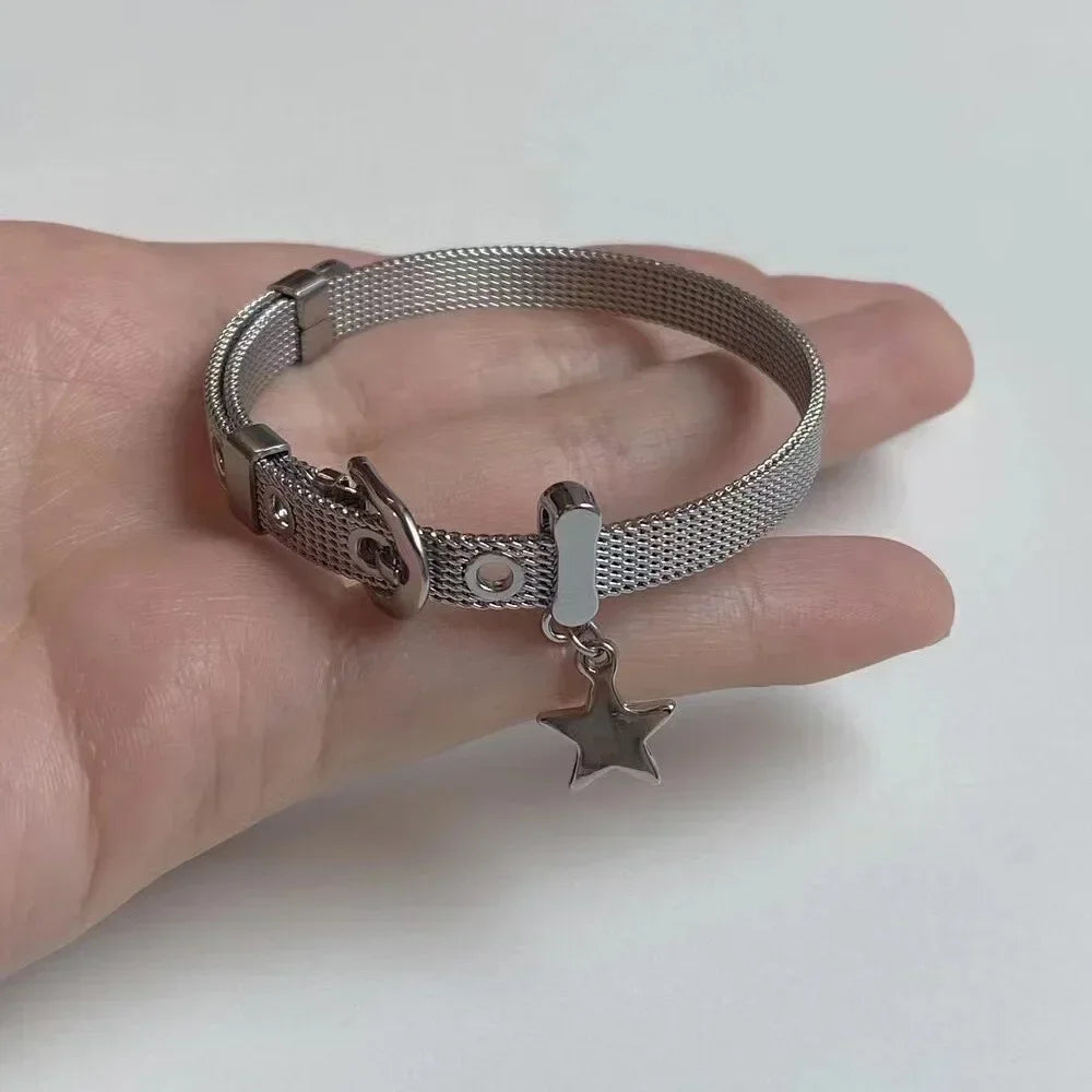 Punk Hip Hop Rock PU Leather Bracelet Unisex Trendy Chain Skull Pentagram Rivet Bracelet Party Jewelry Accessories - Live Store 4U