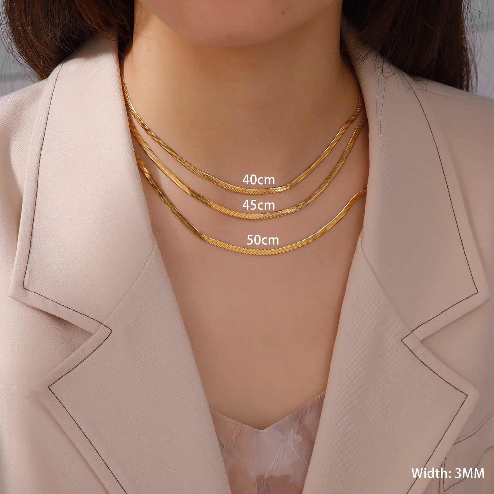 Skyrim Stainless Steel Snake Chain Necklace for Women Men Gold Color Herringbone Choker Neck Chains 2025 Trend Jewelry Gift Hot - Live Store 4U