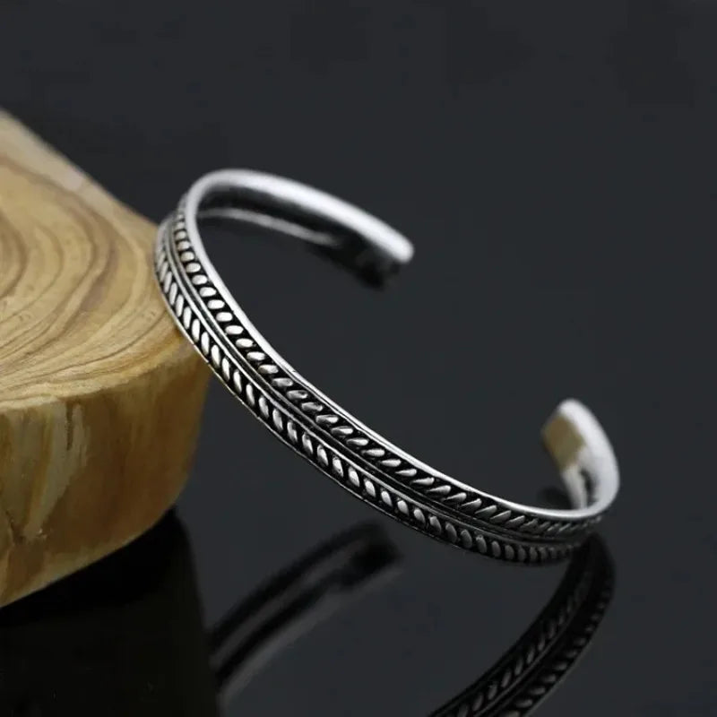2024 New Simple Twisted Stainless Steel Open Bangles for Men Women Delicate Silver Color Cuff Bracelet Fashion Party Jewelry - Live Store 4U