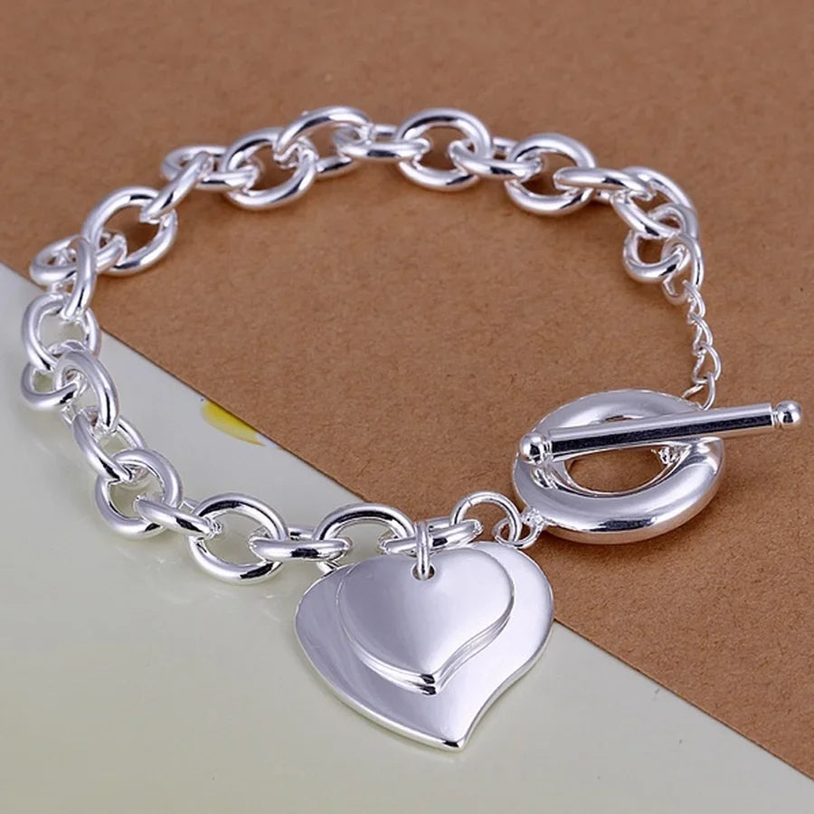 Fine 925 Sterling Silver Noble Nice Chain Solid Bracelet for Women Men Charms Party Gift Wedding Fashion Jewelry Hot Model - Live Store 4U