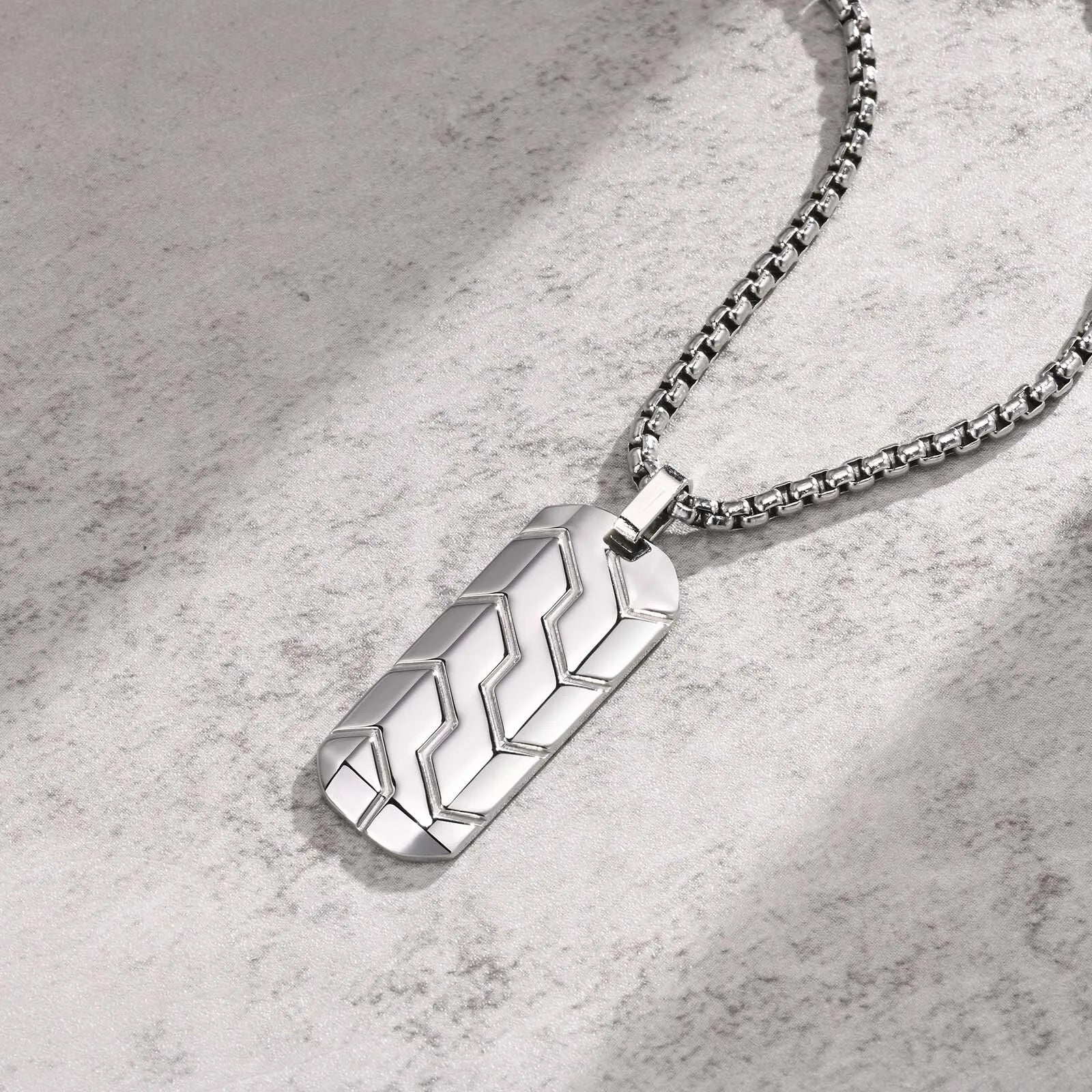 Vnox Small Dogtags Pendant Necklaces for Men Boys,Black Silver Color Stainless Steel Military Dog Tag with Box Chain Gift to Him