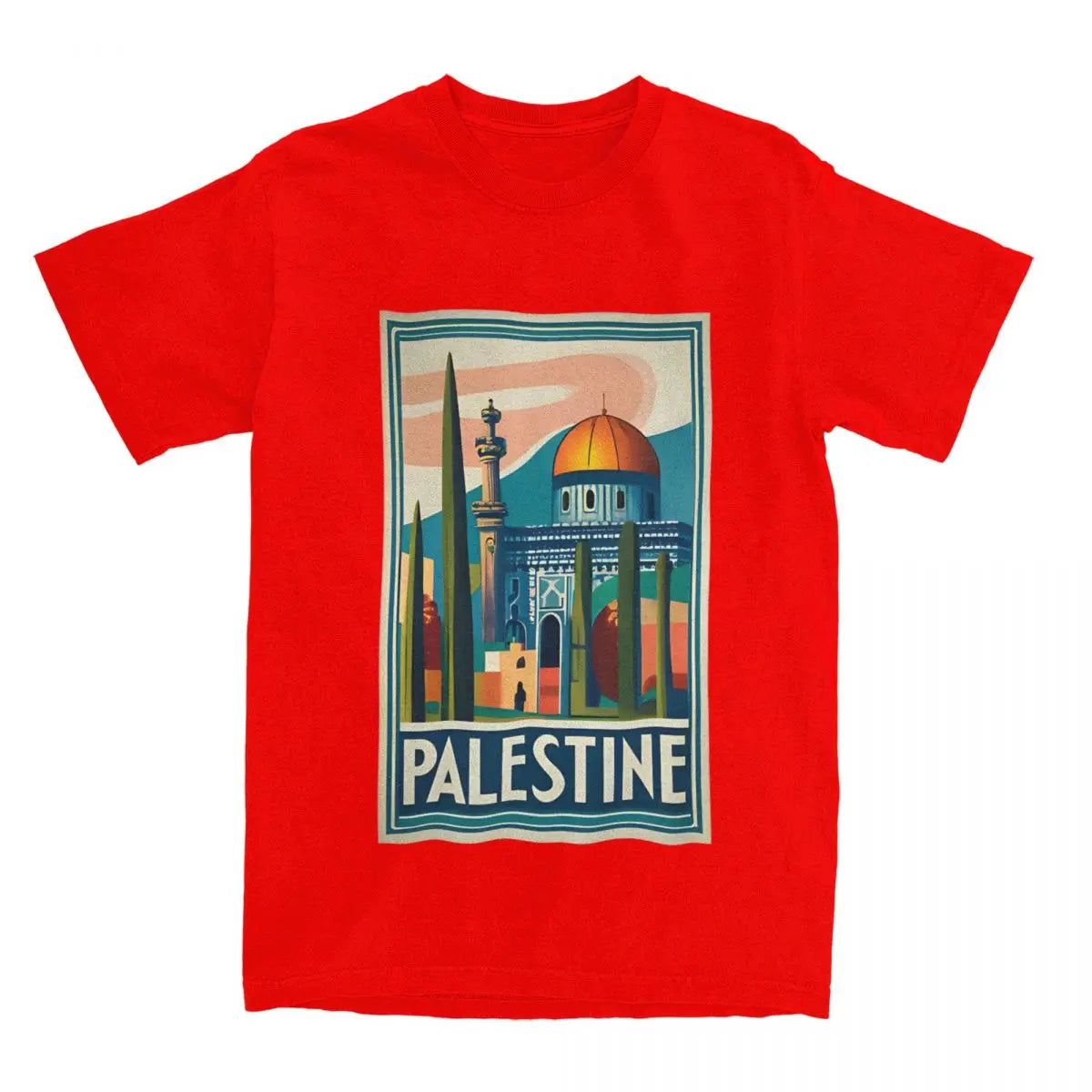 Couple T-Shirt Vintage Palestine Jerusalem Peace T Shirts Leisure Summer Tees Aesthetic Print Cotton Tops Gift Idea