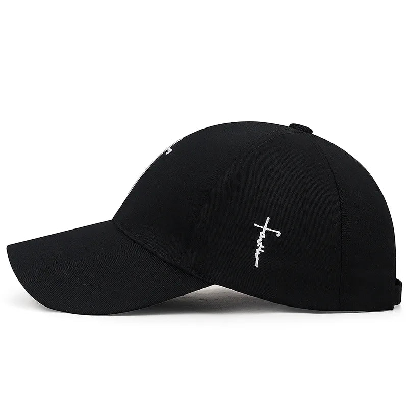 Embroidery English Cross Casual Baseball Cap Men's Women's Youth Adjustable Hat