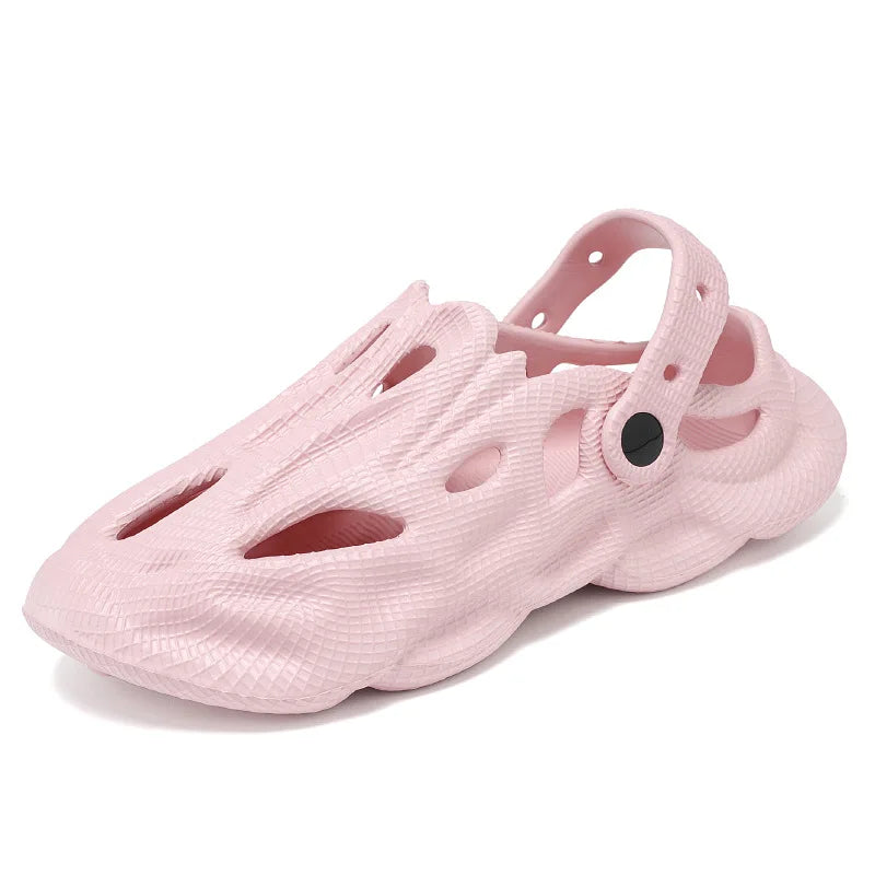 Shevalues Summer New Hollow Sandals For Men Outdoor Fashion Hole Clogs Slippers Men Non-slip Garden Shoes Soft Sole Beach Slides