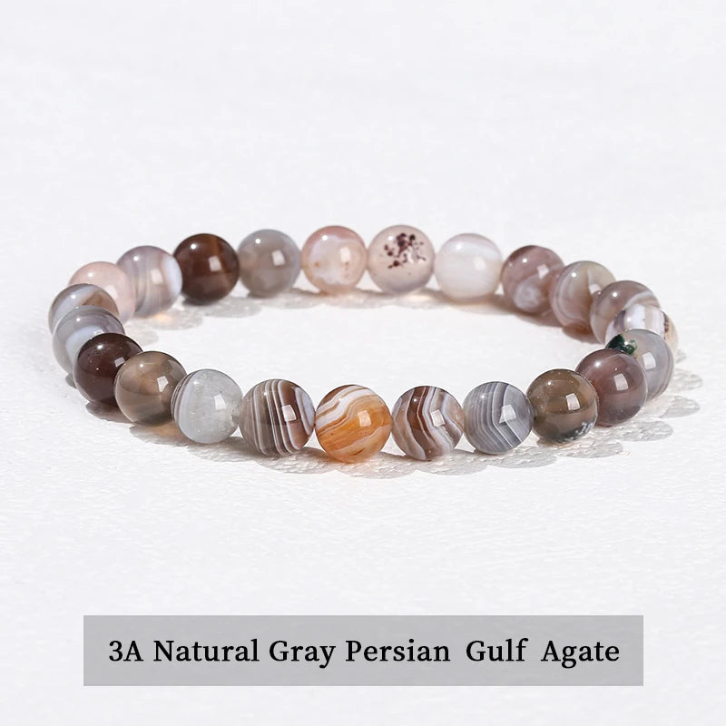 JD 6 8 10mm Natural Stone Beaded Bracelet Obsidian Fluorite Quartz Jasper Healing Beads Bangles Women Men Stretch Yoga Jewelry - Live Store 4U