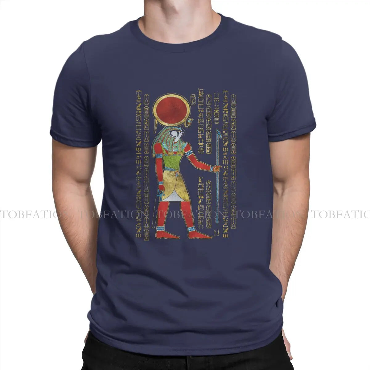 Ancient Egypt Egyptian TShirt for Men Re Horakhty Ra Horakht Ornament Classic Humor Casual Sweatshirts T Shirt