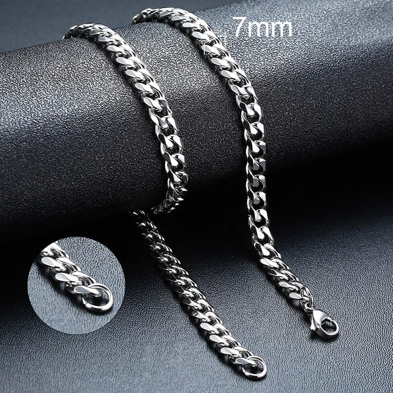 Vnox 3/5/7/9mm Thick Cuban Chain Necklaces for Men Women,Simple Miami Curb Links Collar,Waterproof Stainless Steel Unisex Chain - Live Store 4U