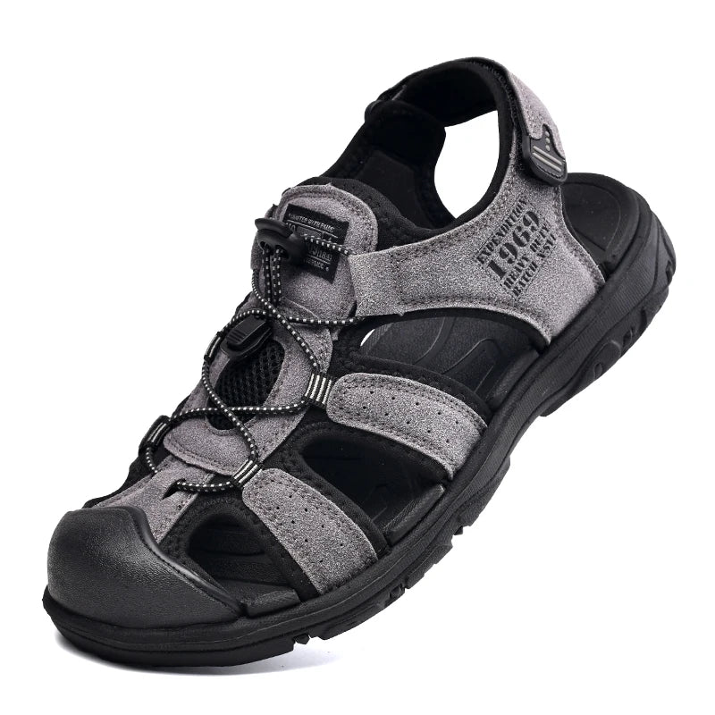 Men Large Soft Sole Summer New Slippers Baotou Breathable Beach Shoes Outdoor Casual Shoe Chaussure Homme Size
