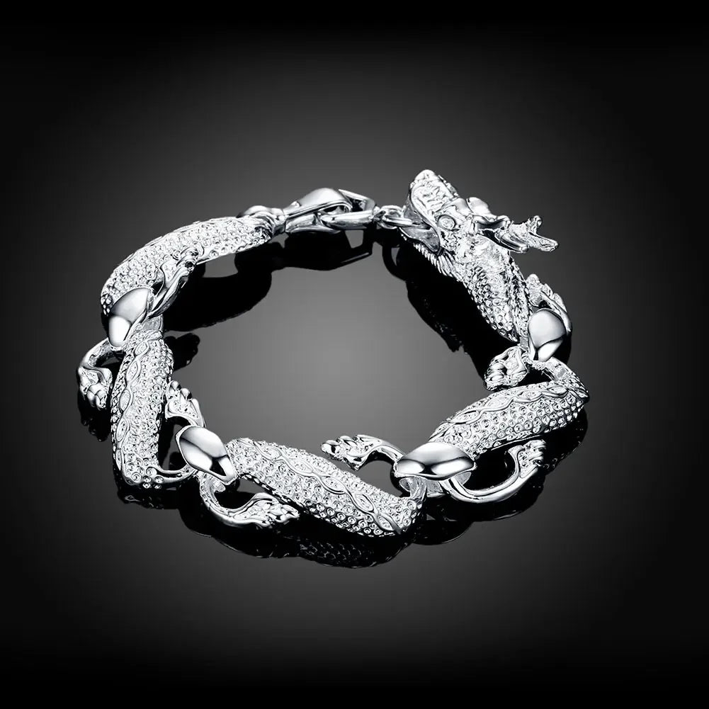 Fine 925 Sterling Silver Noble Nice Chain Solid Bracelet for Women Men Charms Party Gift Wedding Fashion Jewelry Hot Model - Live Store 4U