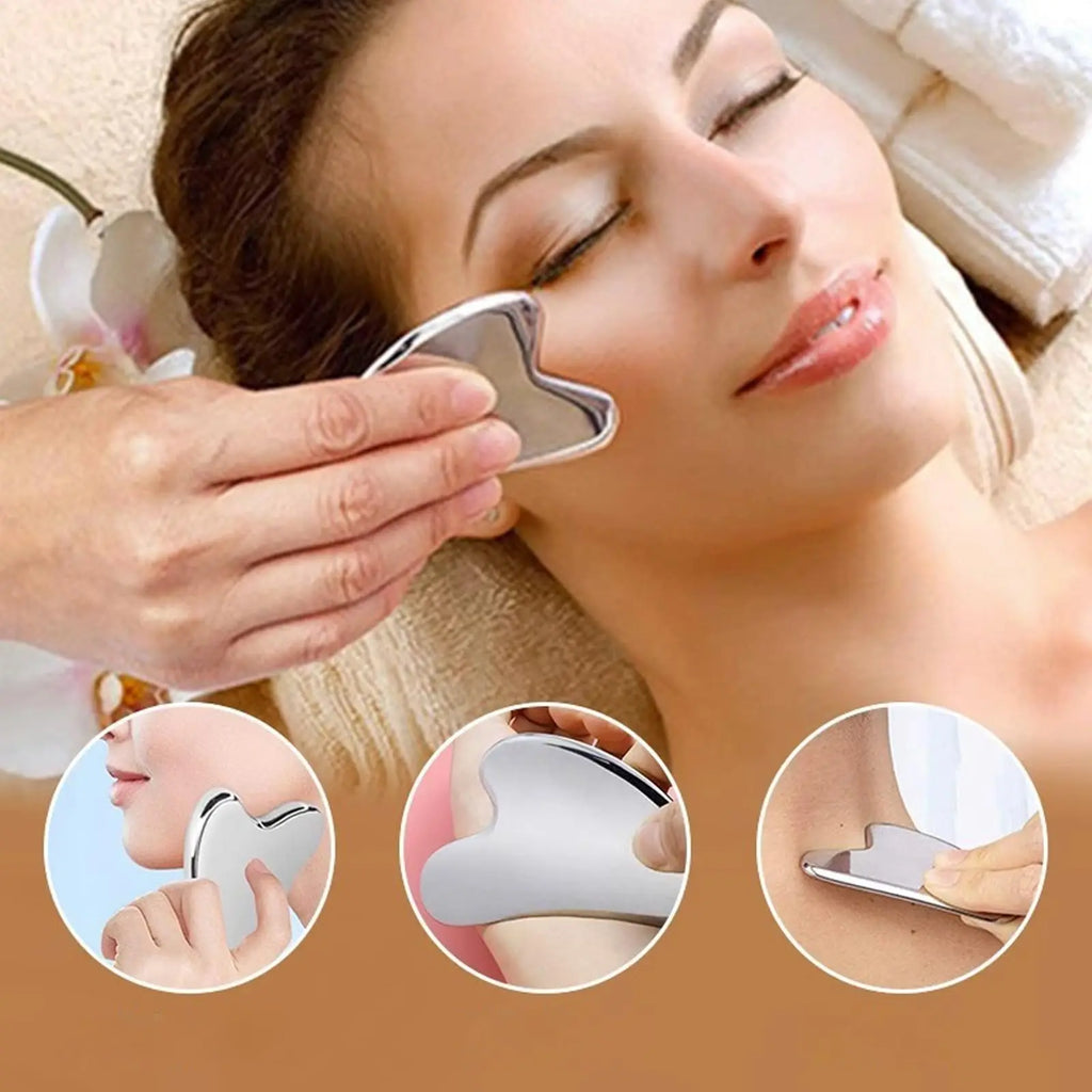 1PC Stainless Steel Gua Sha Facial Tools Tighten Skin Massage Guasha Beauty Tool Metal Guasha Tool for Face Face Massager Tool