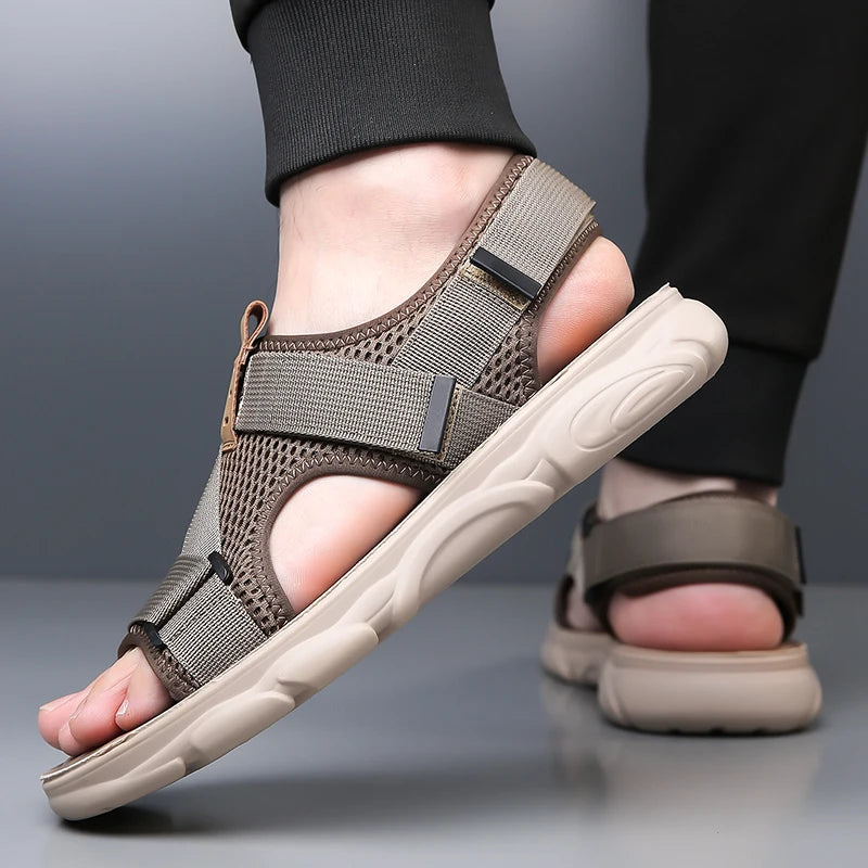 YRZL Sandals Soft Comfortable Non-Slip Men Shoes High Quality Beach Sandals Mens Gladiator Sandals Summer Casual Flat Shoes