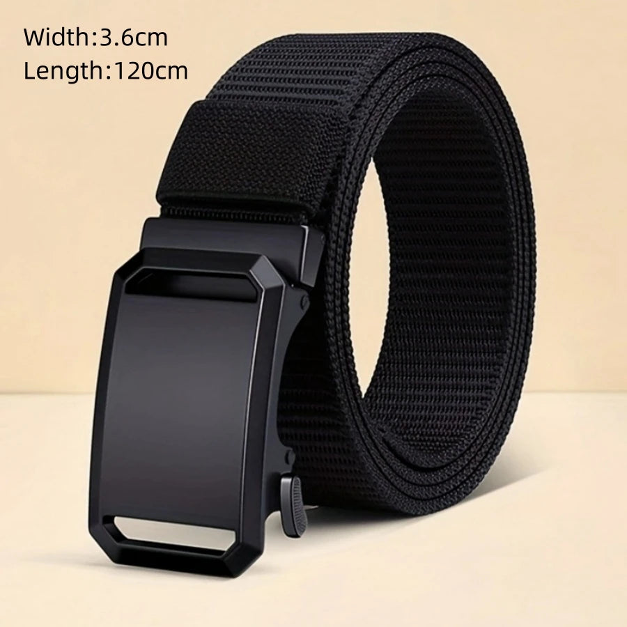 The New Men's 125cm Buckle Belt Nylon Braided Lightweight Breathable Daily Commuter Men's Belt - Live Store 4U