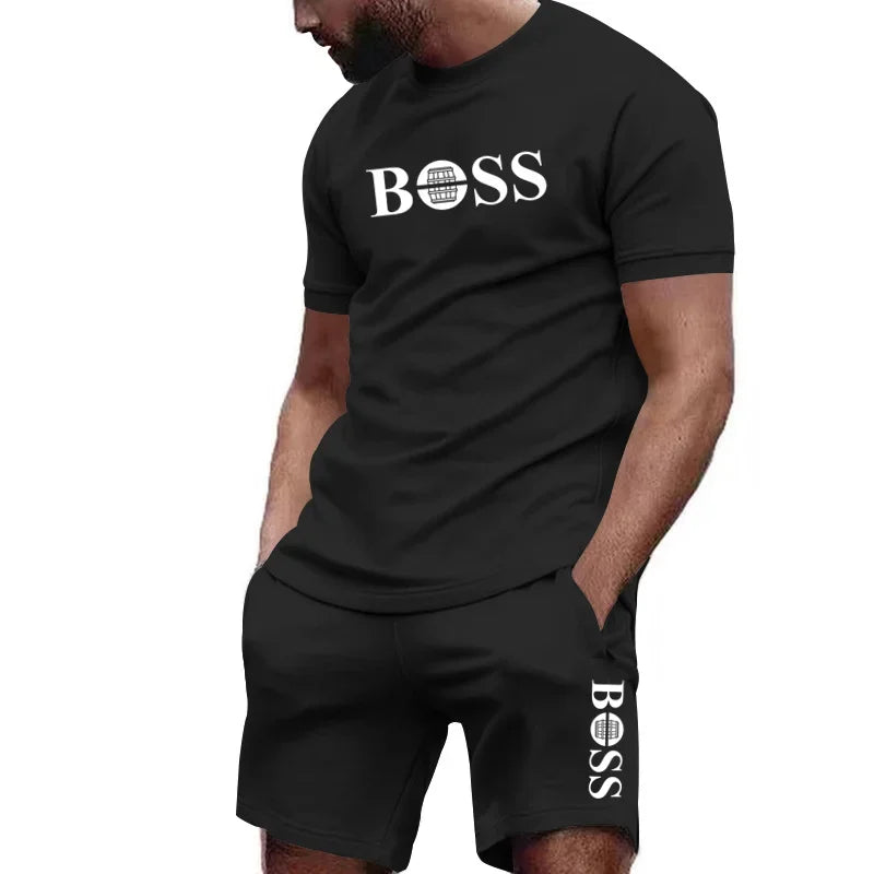 Men's two-piece sportswear, short sleeved T-shirt and pants set, running and fitness sportswear, summer 2024, big discount, 2024 - Live Store 4U