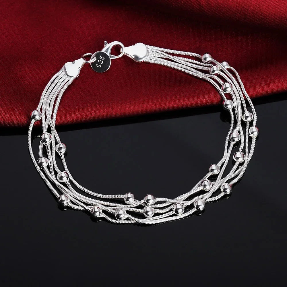 Fine 925 Sterling Silver Noble Nice Chain Solid Bracelet for Women Men Charms Party Gift Wedding Fashion Jewelry Hot Model - Live Store 4U