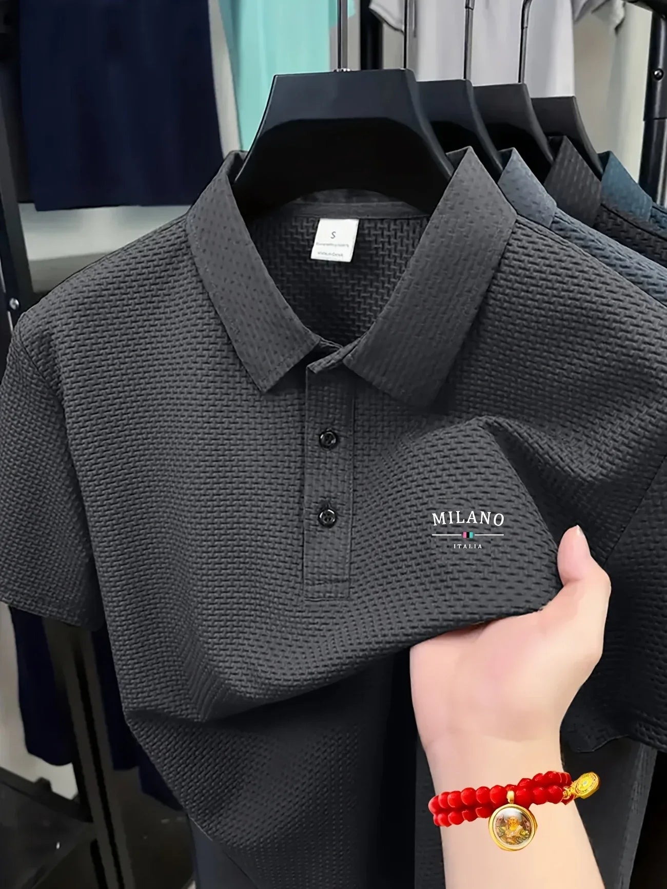Cool POLO Shirt for men casual wear lapel button-down solid color men's vintage shirt S-2XL