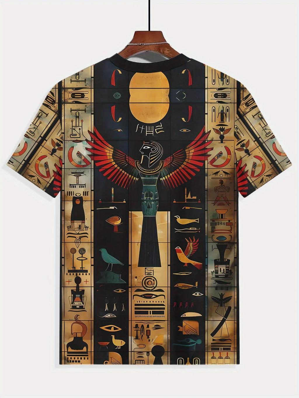 Men's Egyptian Horus Hawk 3D T-Shirt - Ancient Egypt Graphic Tee with Eye of Horus - Lightweight Breathable Shirt for Gym
