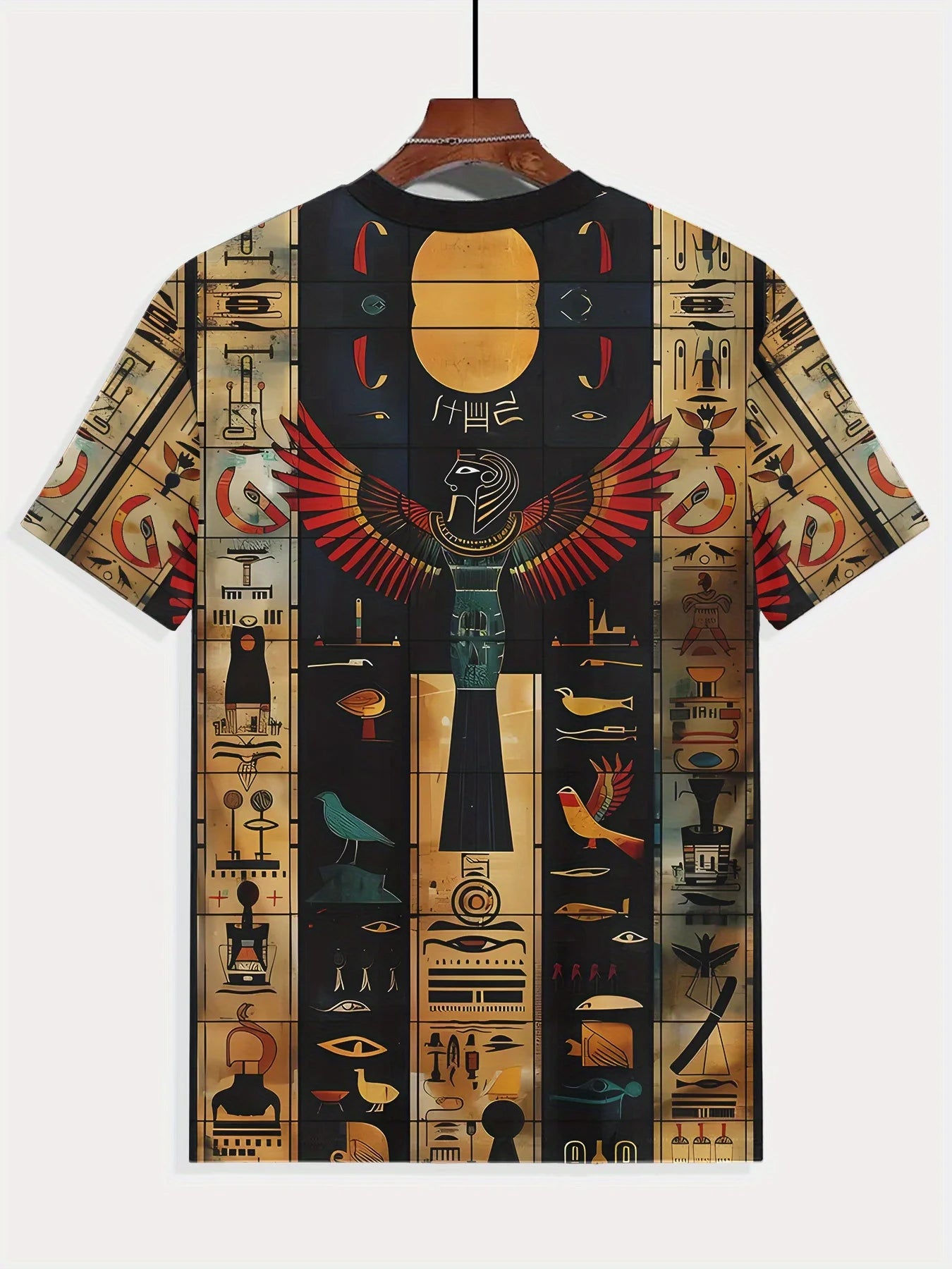 Men's Egyptian Horus Hawk 3D T-Shirt - Ancient Egypt Graphic Tee with Eye of Horus - Lightweight Breathable Shirt for Gym